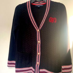 Tommy Hilfiger cardigan black /white/red/navy with buttons /gold